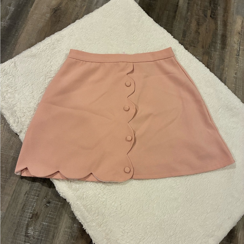 Boohoo Pink Skater Mini Asymmetrical Skirt